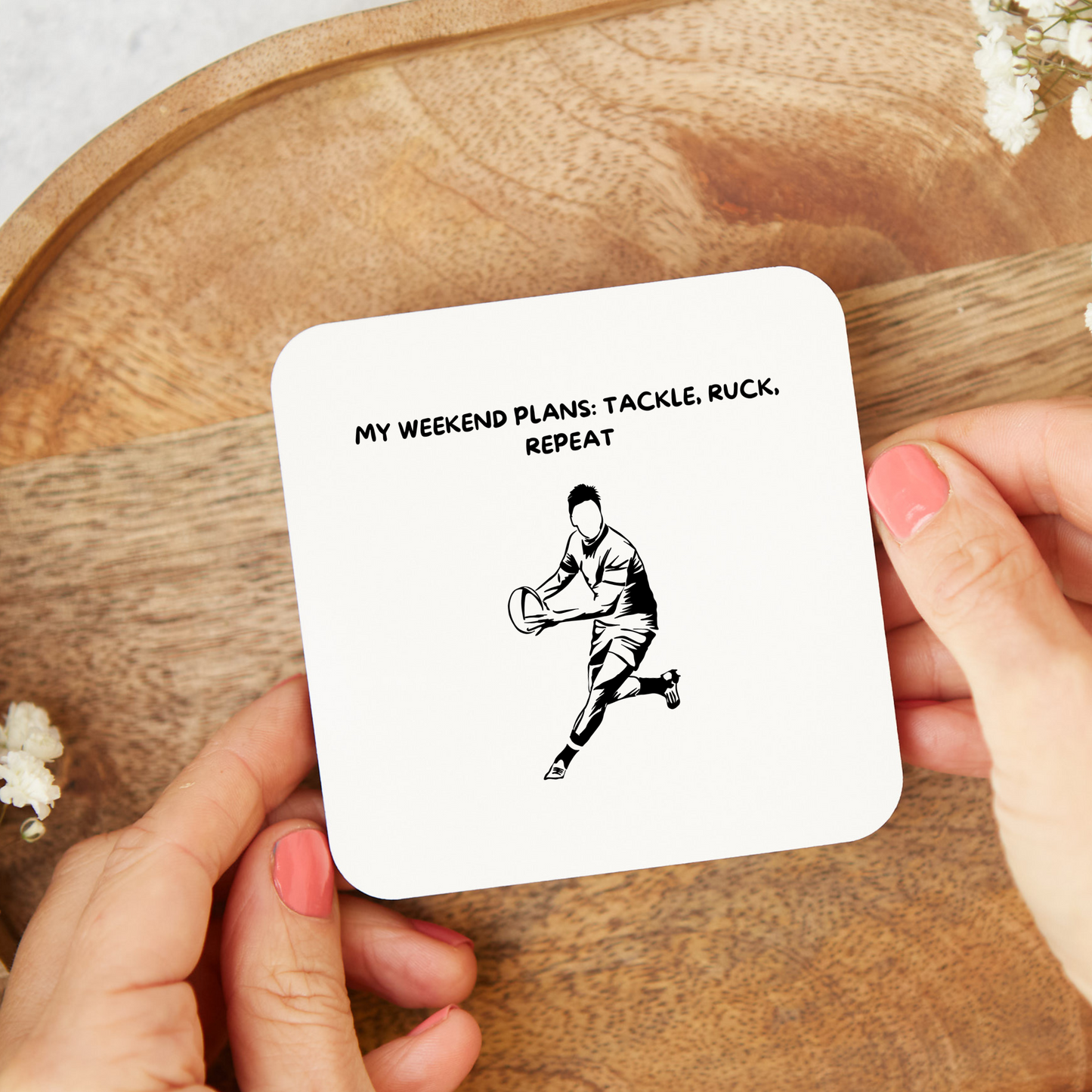 Rugby Coaster, Rugby Player Gift, Funny Rugby gift, Funny Gift, Sport Lover